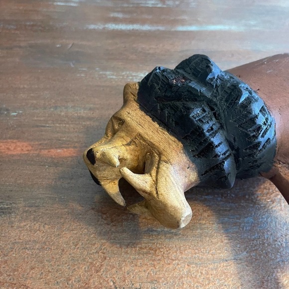 Hand Carved Wood Lyon Toy Figure 10" - Picture 6 of 10